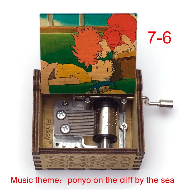Музыкальная шкатулка ponyo на скале у моря no Ue Ponyo цветная деревянная музыкальная