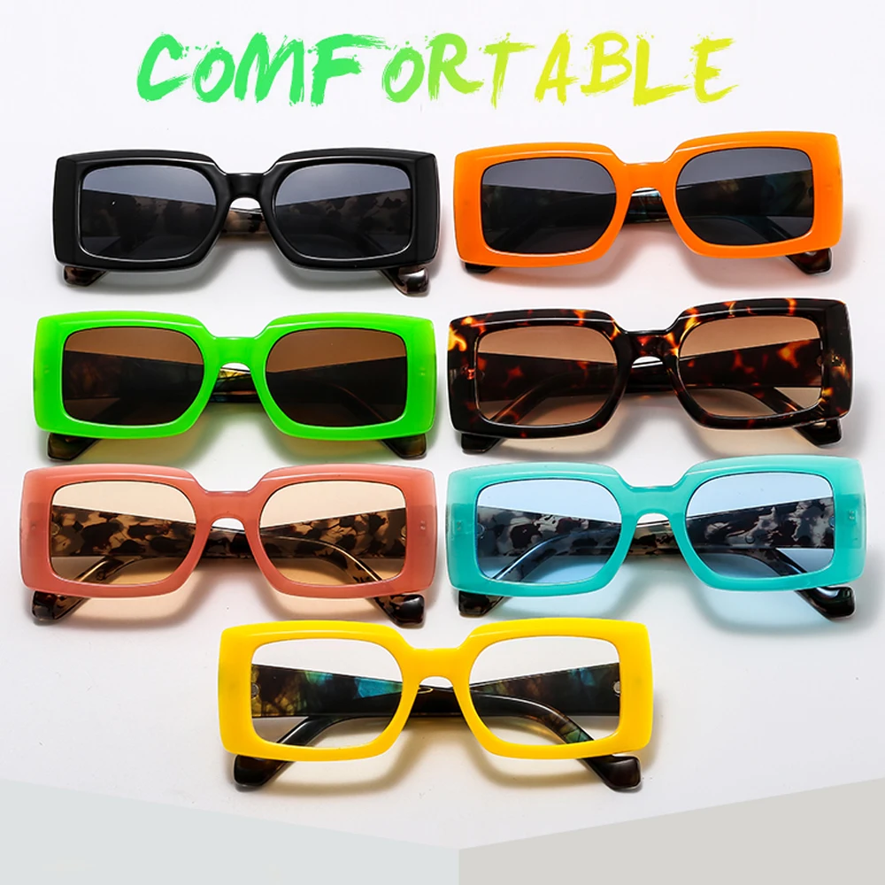 

YAMEIZE Punk Square Sunglasses Women Fashion Printed Frame Vintage Eyewear Clear Lens Sun Glasses UV400 Glasses For Men UV400