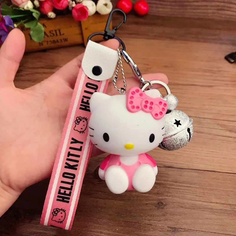 9 Новинка, женский брелок hello kitty, подарок для девушек, висячая веревка, браслет на запястье, автомобильная сумка, брелок, брелок, цепочка для ключей, брелок для телефона - Цвет: 9