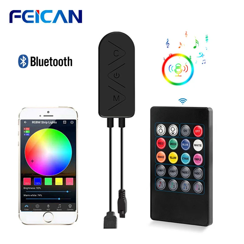 Светодиодный RGB пульт управления музыкой синхронизация музыки Bluetooth и ИК