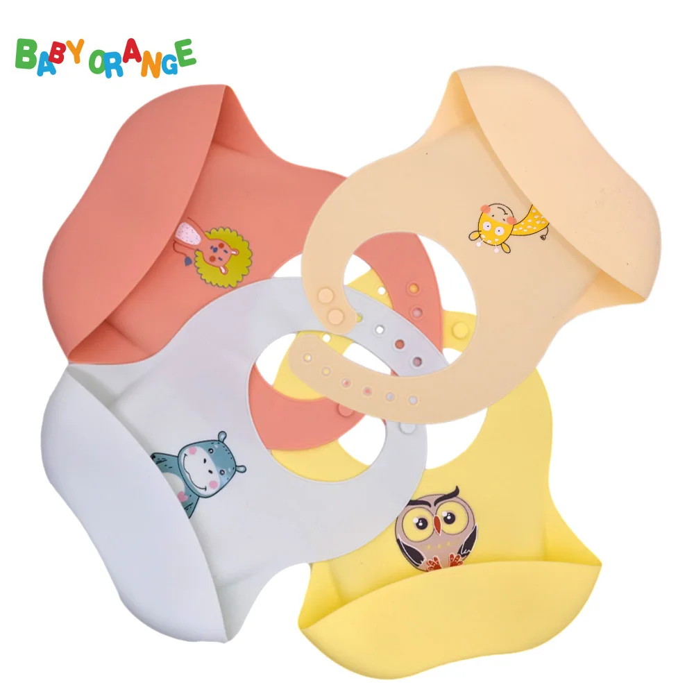 

Silicone Bibs Adjustable Cartoon Baby Burp Cloths Waterproof Apron Infant Newborn Soft Feeding BPA Free