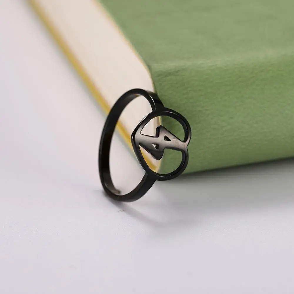 Женское кольцо с буквами Lemegeton серебряное и черное в стиле панк Викинг Норский