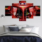 Плакаты из 5 панелей Формула 1 F1, Феррари веттель Райкконен, декоративные холсты, настенные картины, украшения для гостиной, домашнего декора