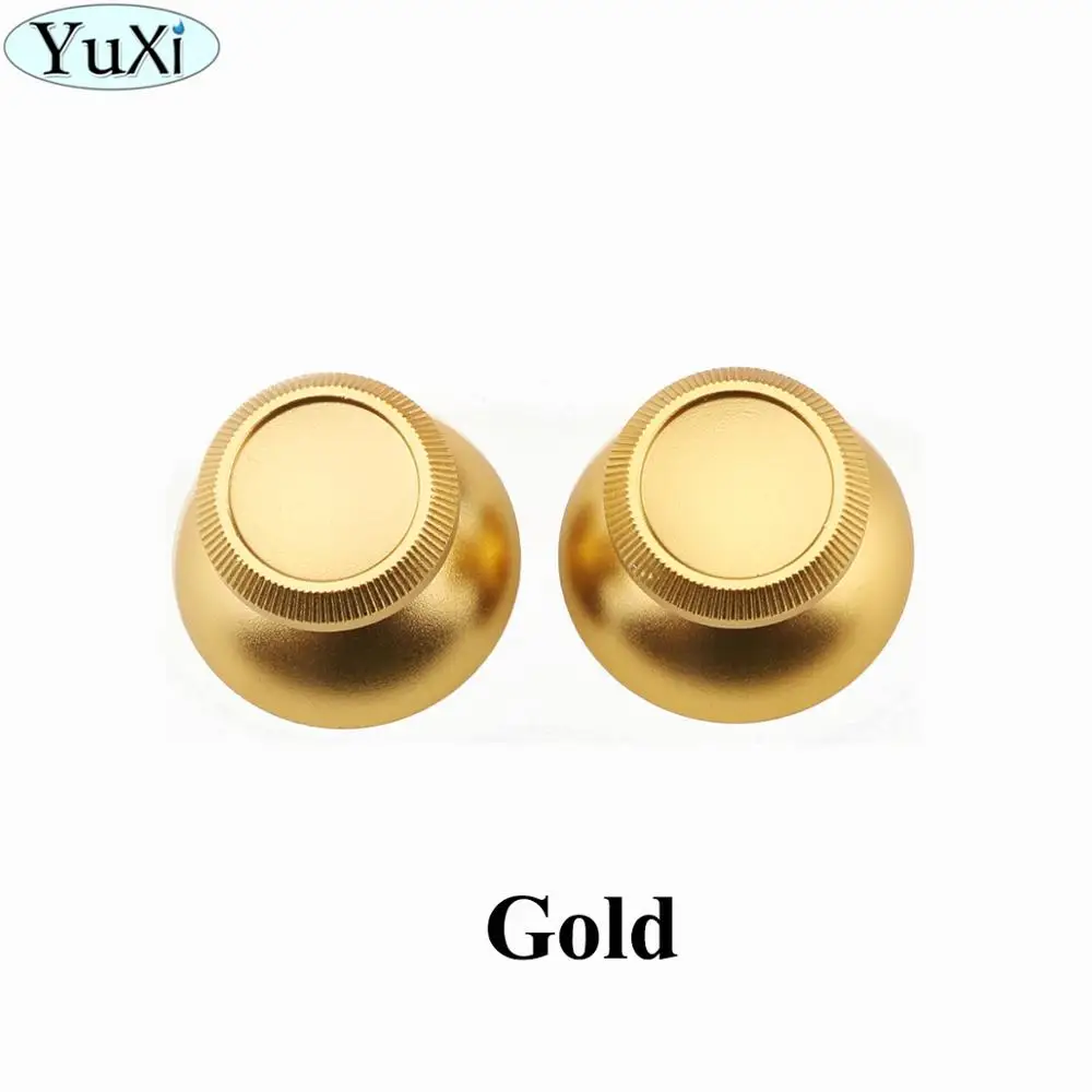 Gold YuXi Алюминиевый металлический аналоговый джойстик для пальца рукоятка колпачок геймпад запасная часть для Playstation 4 для PS4 Slim Pro для xbox one контроллер - Цвет: Gold