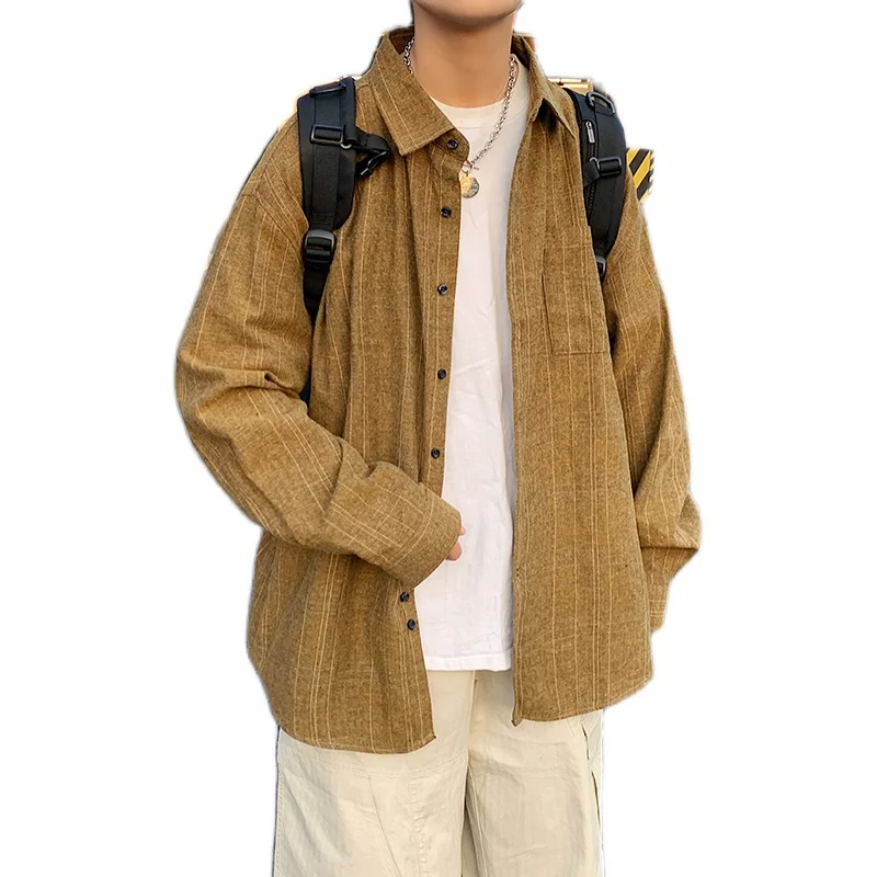 

Korean Style Loose Plus Size Plaid Shirt Kpop Hip Hop Couple Clothes 2021 Ulzzang Oversized Tops Men Spring Casual Coat Male