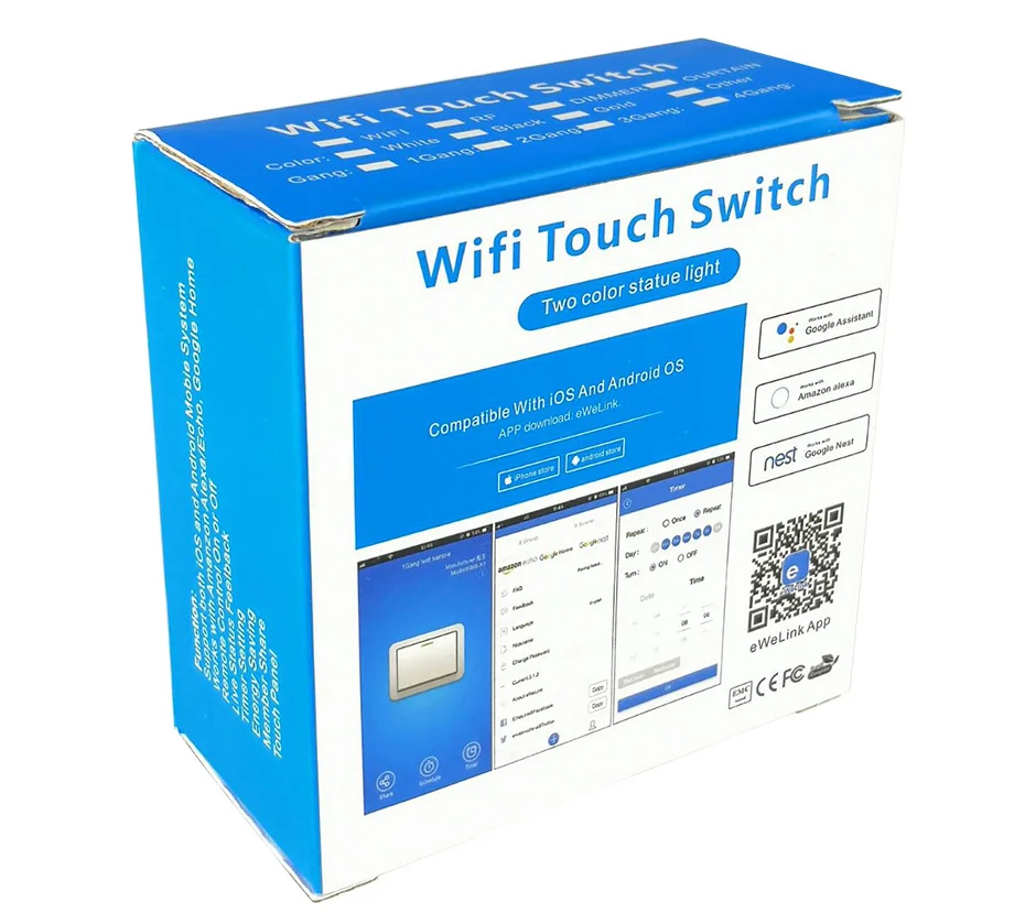 ЕС Стандартный WI-FI умный светильник сенсорный выключатель 1/2/3, совместим с Google Home, Alexa IFTTT лампа светильник переключатель Панель настенный прерыватель