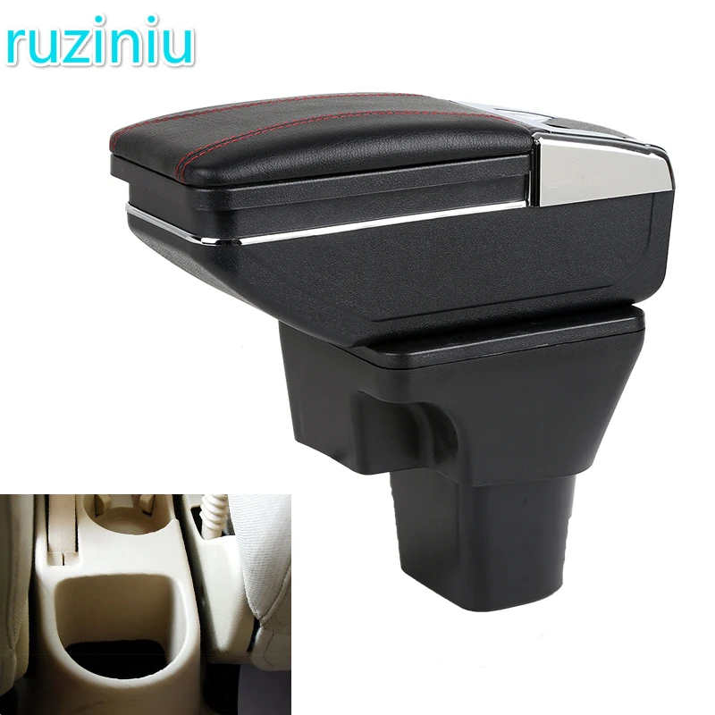 

Armrest Box For Hyundai Accent Verna 2006-2011 Centre Console Storage Box USB Interface + Dual Layer + Large Space + retractable