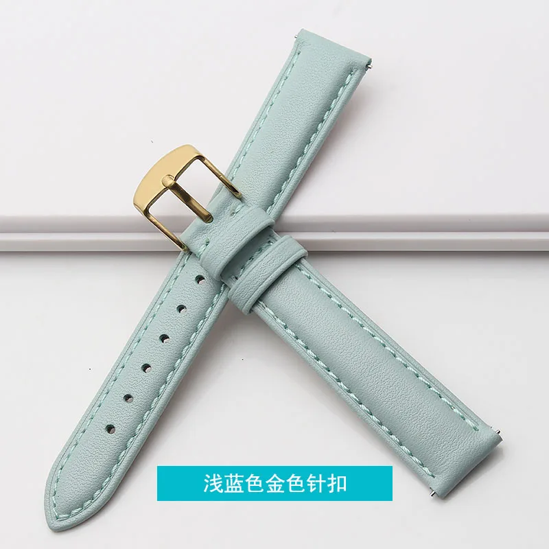 

pink watchband genuine leather strap Mint green lady women Watch accessories 12mm 13mm 14mm 15mm 16mm 17mm 18mm Quick release
