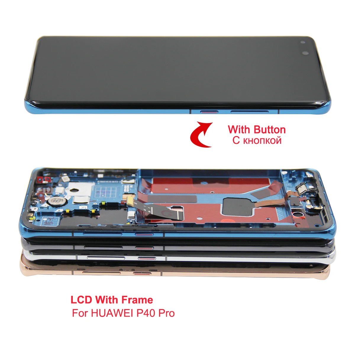 Pantalla original para m&oacute;vil HUAWEI, montaje de digitalizador t&aacute;ctil con marco, de 6,58", compatible con tel&eacute;fono P40 Pro ELS-NX9-3