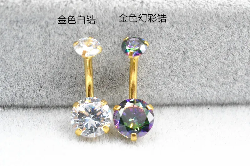 50 шт. хирургическая сталь двойная AAA CZ Кольцо для пупка Бар кольца пирсинг тела