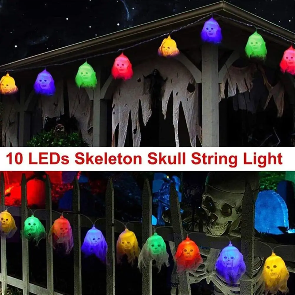 Ghost scary face Хеллоуин струнный светильник 10led ghost festival декоративный ужас атмосферный