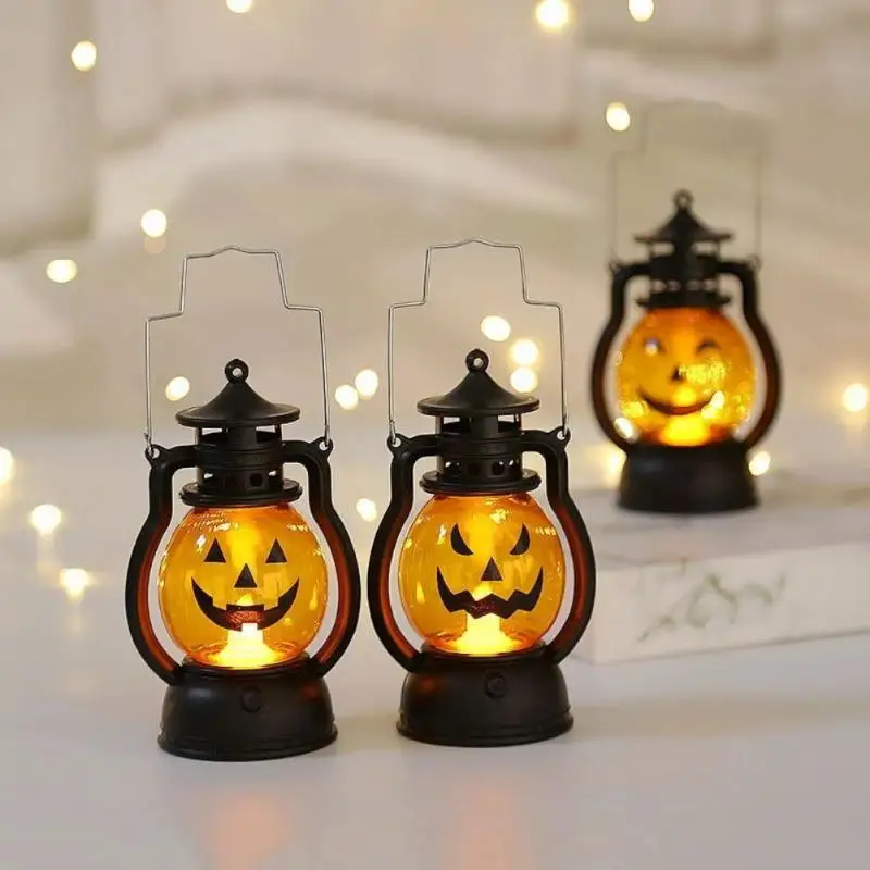 Лампа на Хэллоуин "Тыква-Череп" с подвеской и светодиодной подсветкой для ночного освещения декорация праздников бара или