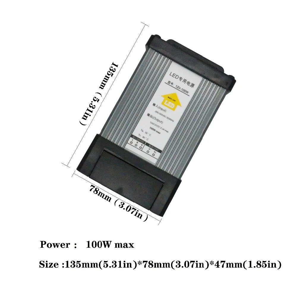 DC12V transformer60W/100 Вт/150 Вт/200 Вт Водонепроницаемый Импульсный источник питания