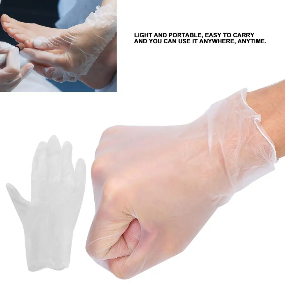 

100Pcs Multi-Function Disposable PVC Gloves For Beauty Manicure Nail Tattoo Family Cleaning Waterproof Oil-Proof Gloves Portable
