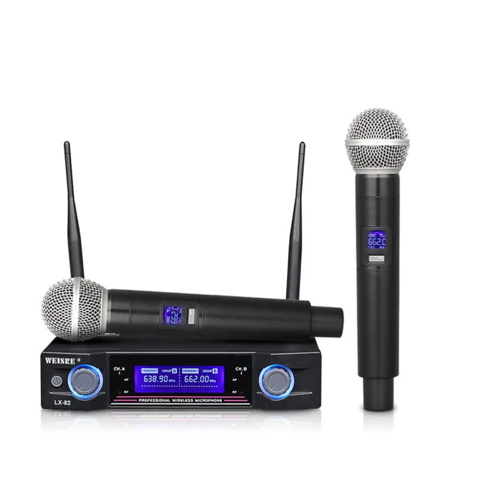 

1 Set/3 Pcs Household Dual Professional Wireless Microphone System Cordless Microphone Speaker Handheld Microphone Karaoke Mic