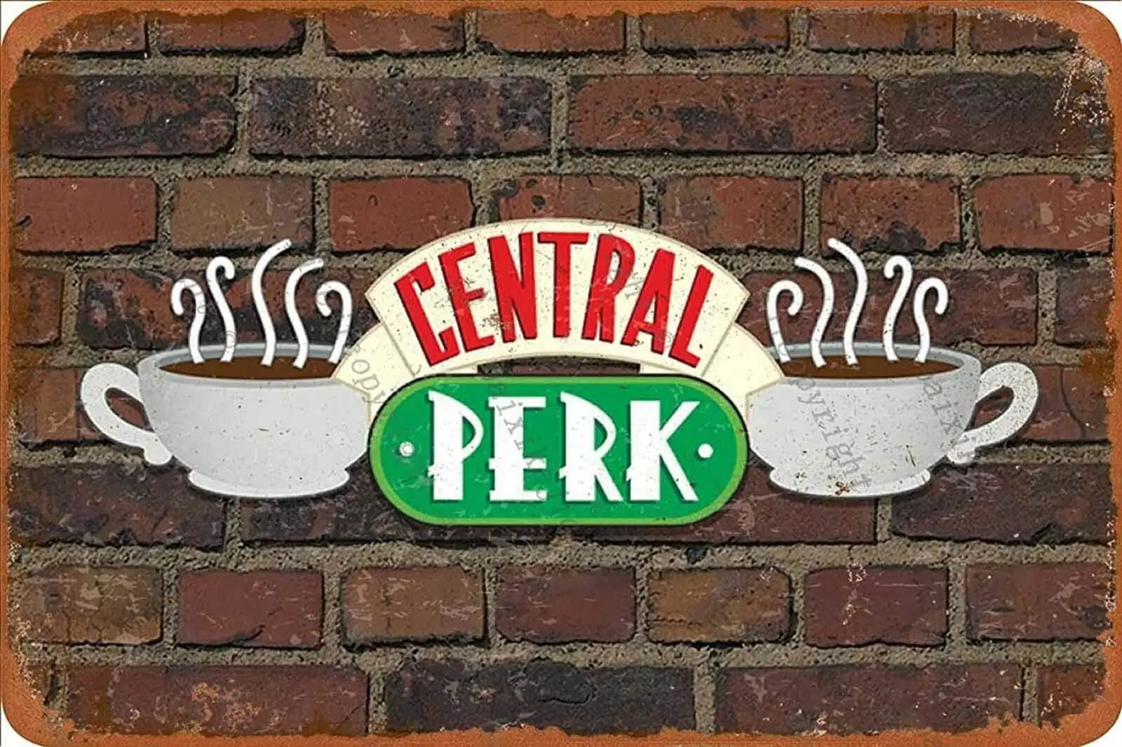 

Ghost B Vintage Central Perk Retro Tin Sign Poster Plaque Wall Decor for Bar Cafe Garden