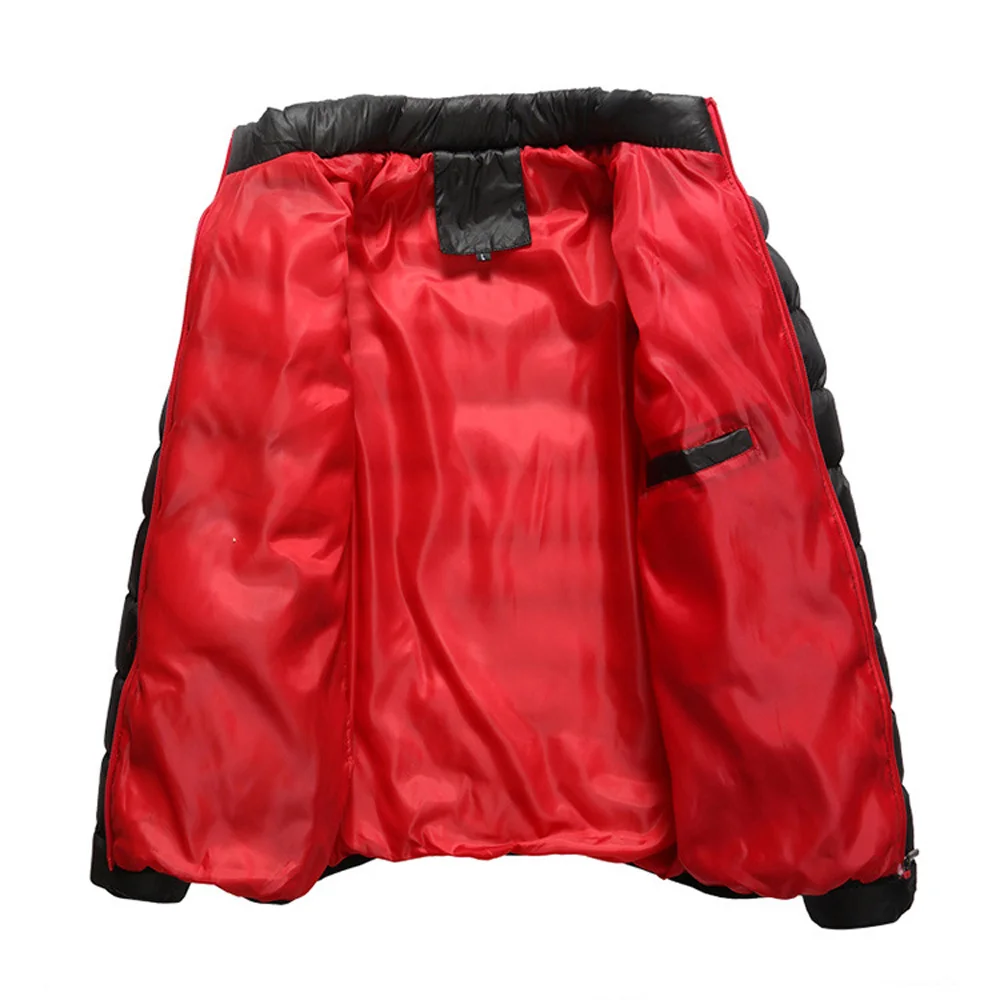 Зимняя мужская куртка 2019 модная парка со стоячим воротником Мужская однотонная