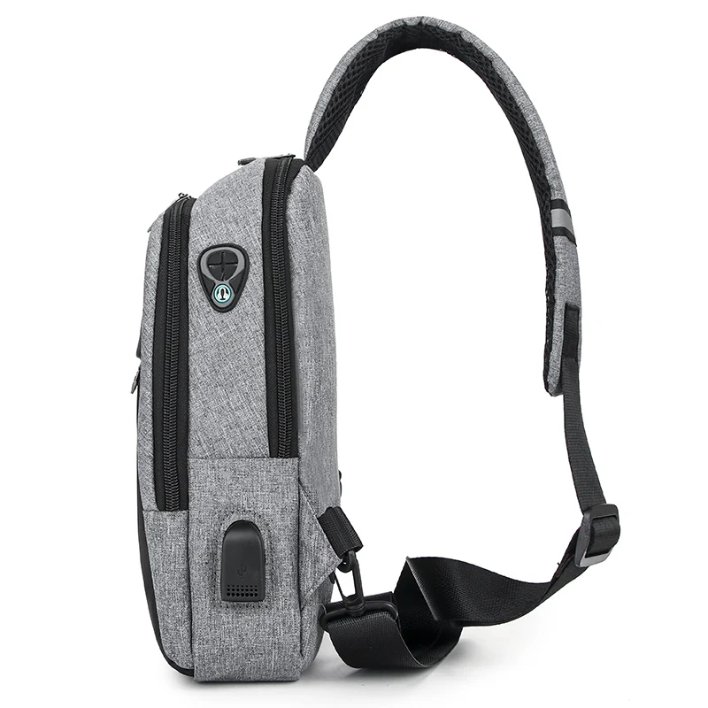 USB Charging Bag Men's Chest Cross-Border Reflective School Shoulder Diagonal Package Messenger Travel Men |