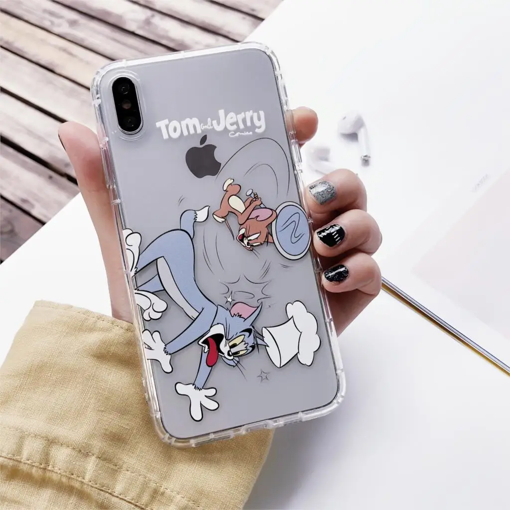 Милый Классический чехол для телефона Tom Jerry с забавным рисунком iPhone Xs MAX Xr X 6 6s 7 8