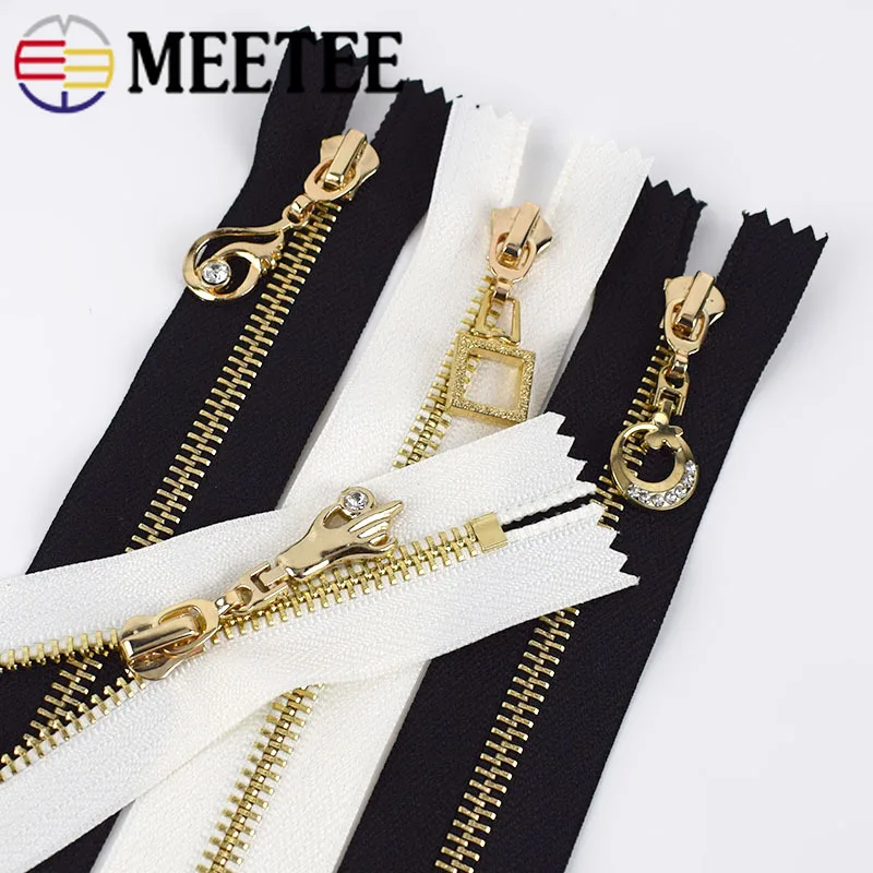 Meetee 10/20 шт. 20 см 5 # металлическая закрывающаяся молния с золотыми зубьями