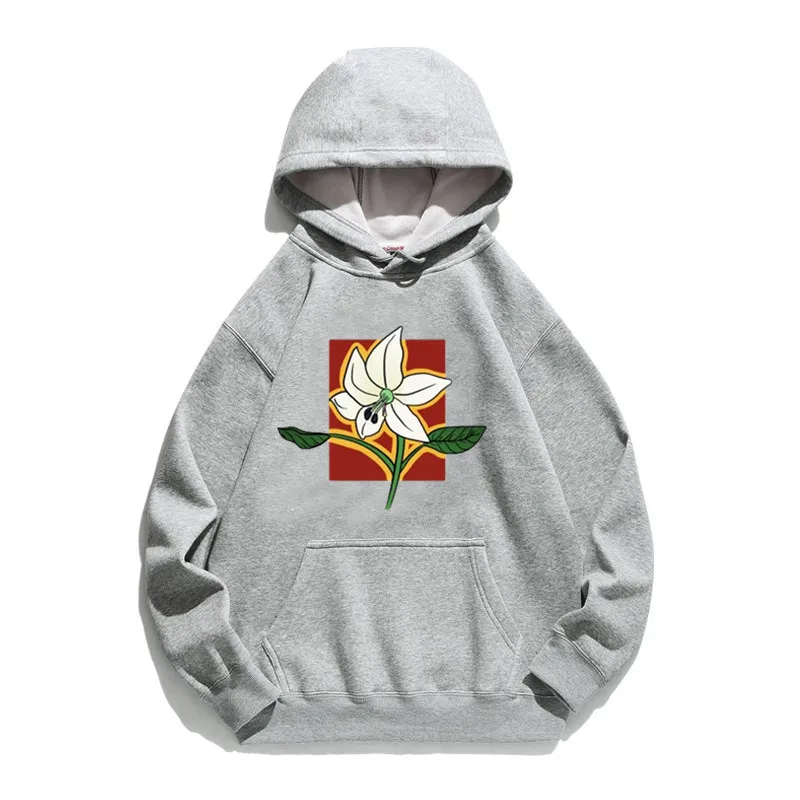 

Women Hoodie Lily Flower Printed Hoodies Women Fleece Long Sleeve Loose Sweatshirt with Hat Girls Pullovers Winter