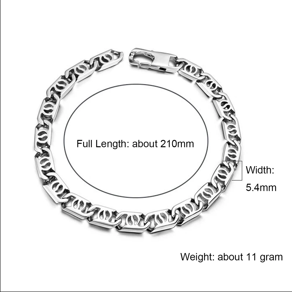 Унисекс Браслет из нержавеющей стали ширина тяжелого браслета 5 4 мм Длина 8