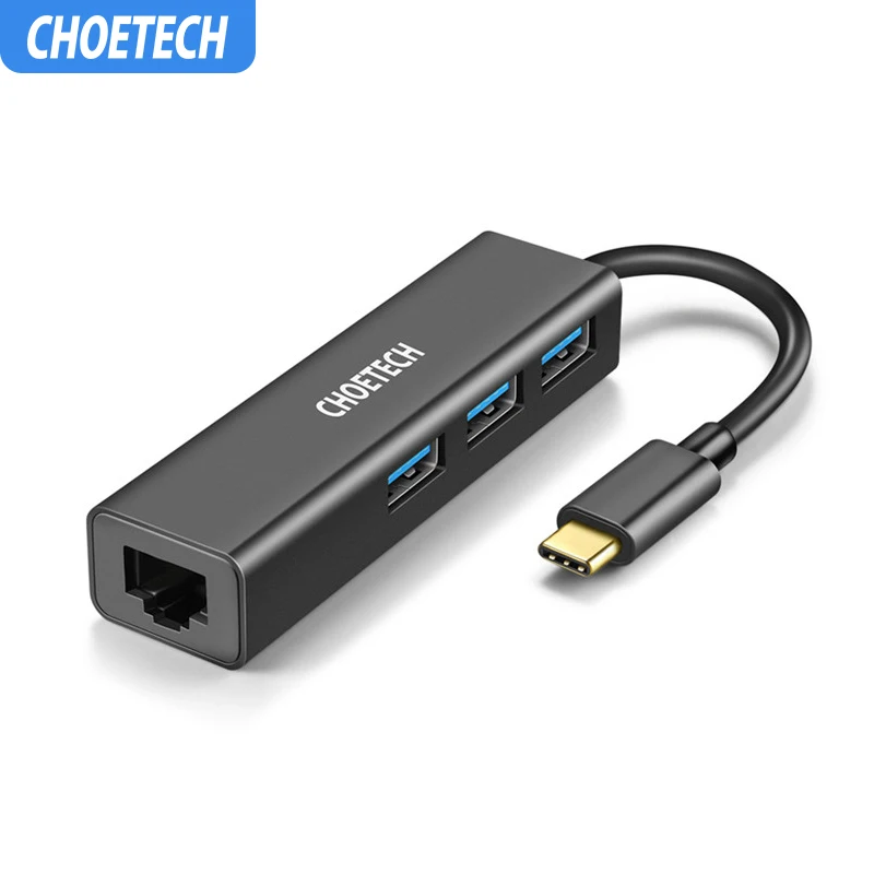 CHOETECH USB C Ethernet адаптер 3 к RJ45 Lan Сетевая карта гигабитный интернет Тип концентратор