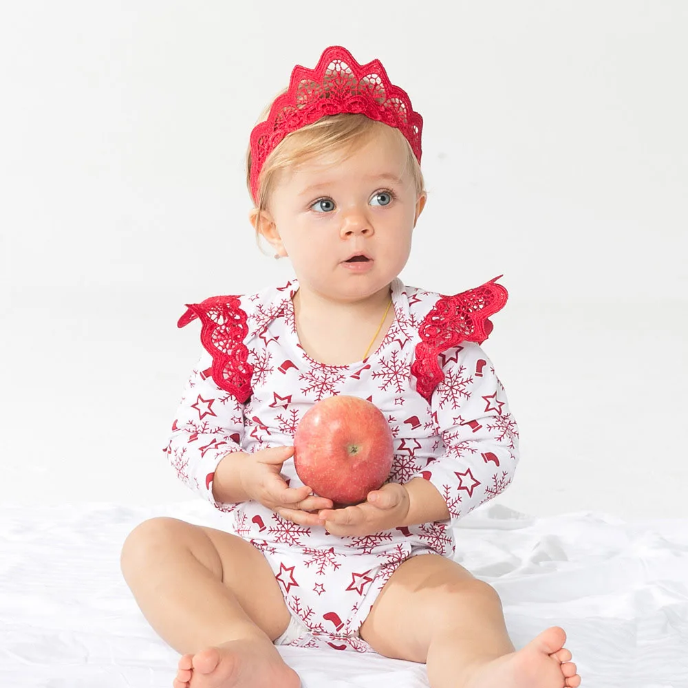 Зимняя одежда для маленьких девочек боди младенцев и повязка на голову