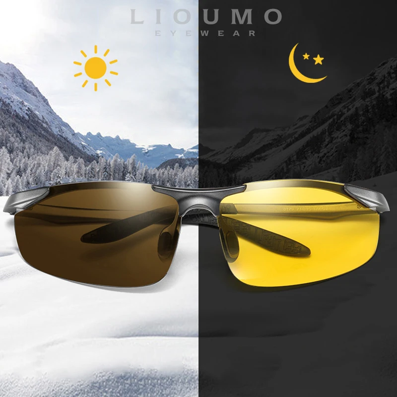 

LIOUMO Aluminum Magnesium Sunglasses Men Polarized Photochormic Sun Glasses Women Day Night Vision Driving Glasses lentes de sol