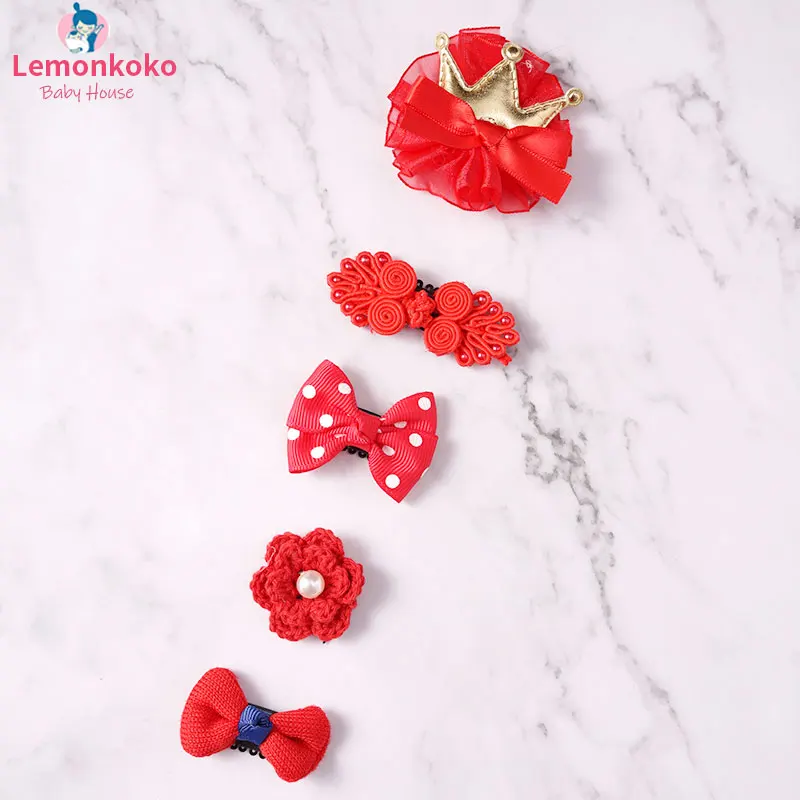 [Lemonkoko] заколка для волос малышей девочек Модный китайский стиль с решеткой