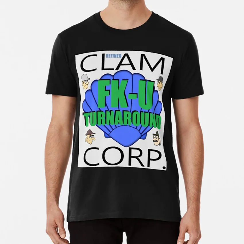 Clam corp. FK U футболка с поворотом строительный персонаж мультипликационный сериал