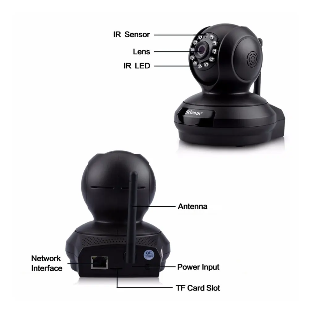 Sricam Детский Монитор SP019 Беспроводная ip-камера 1080P WiFi домашняя P2P PT TF карта камера