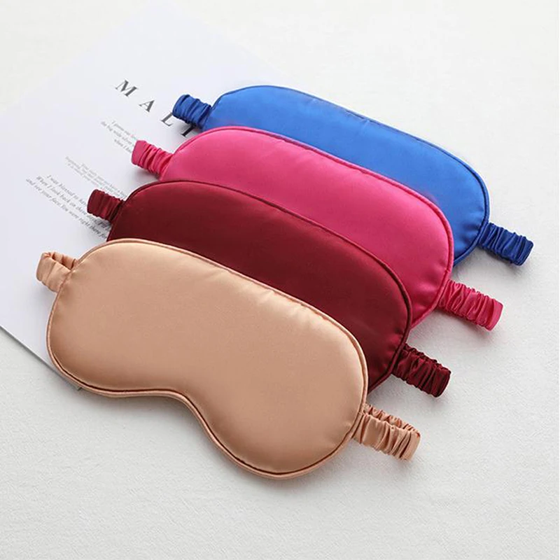 

1Pc Silk Eyeshade Sleeping Eye Mask Cover Eyepatch Blindfold Solid Portable New Rest Relax Eye Shade Cover Soft Pad HOT!