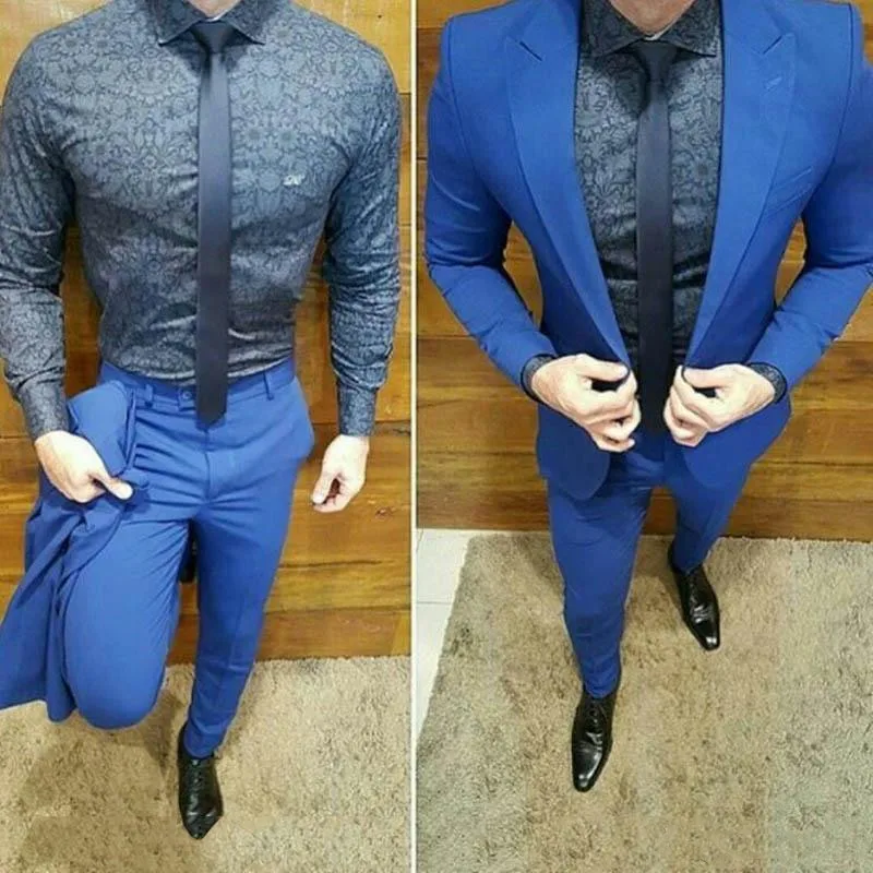 

Handsome Groomsmen Peak Lapel Groom Tuxedos Mens Wedding Dress Man Jacket Blazer Prom Dinner (Jacket+Pants+Tie) 033