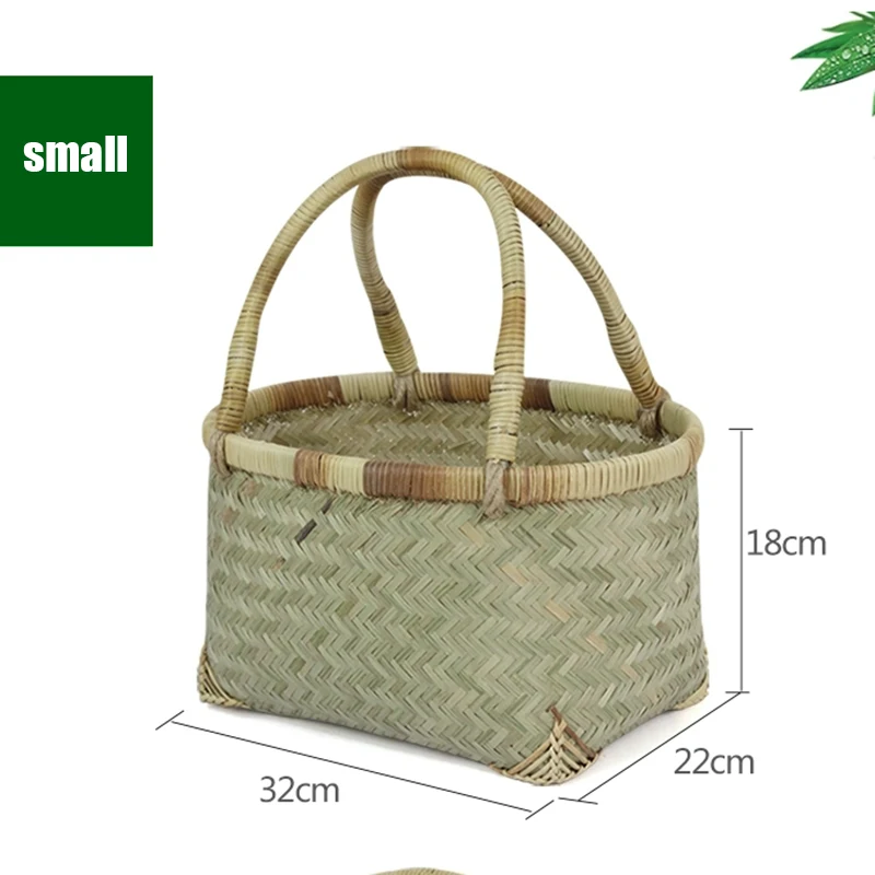 Бамбуковая плетеная корзина ручной работы для фруктов и овощей бамбуковая