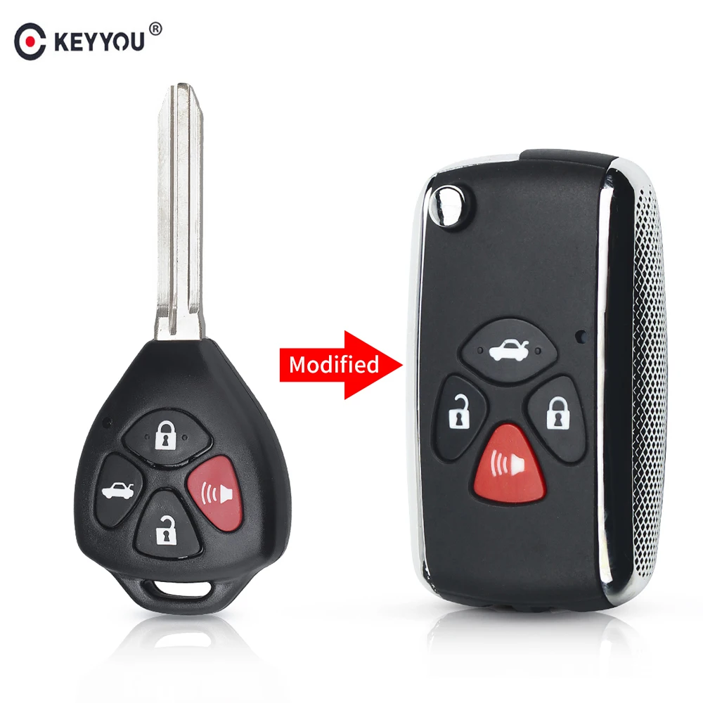 KEYYOU Новое поступление для Toyota 4 кнопочный дистанционный флип-кейс брелок TOYOTA Corolla