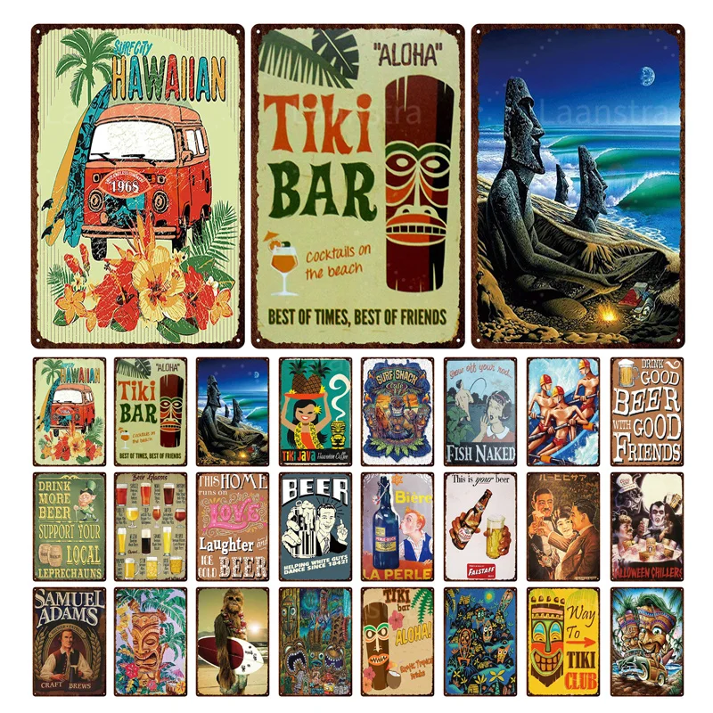 

Good Beer Tin Sign Poster Various Beer And Beer Glasses Vintage Metal Plate Iron Painting Wall Decor Art Gifts For Tiki Bar