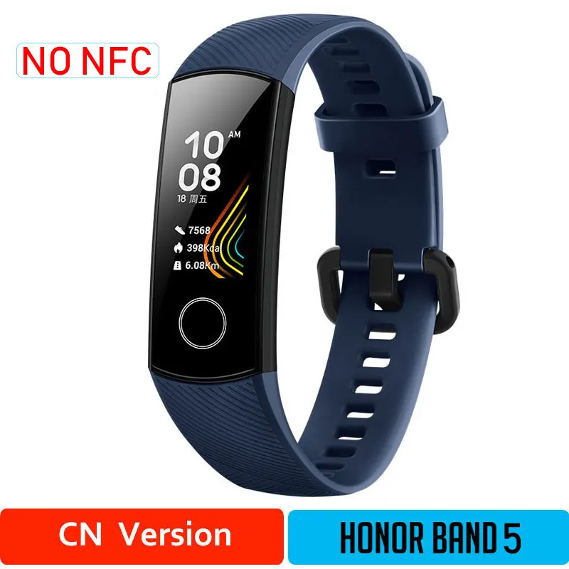 HONOR Band 5 NFC браслет умный кислород крови несколько циферблатов активности пульсометр фитнес трекер сна шагомер глобальная версия - Цвет: BlueStandard5