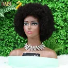 Парик с кудрявыми волосами BAISI афро, с челкой, короткие пушистые волосы, парики для чернокожих женщин, парик натурального цвета на всю машину