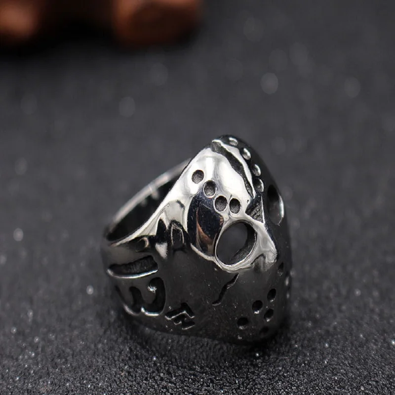 Кольца в стиле панк-рок мужские ретро кольца виде маски Джейсона для хоккея из