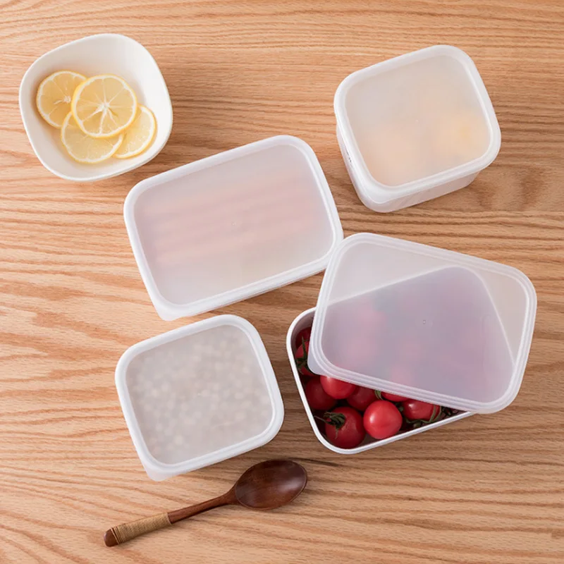 

Refrigerator Fresh Box Whole Grains Food Fruit Crisper Storage Box Stackable Plastic Bento Portable Lunch Box Kitchen Organizer