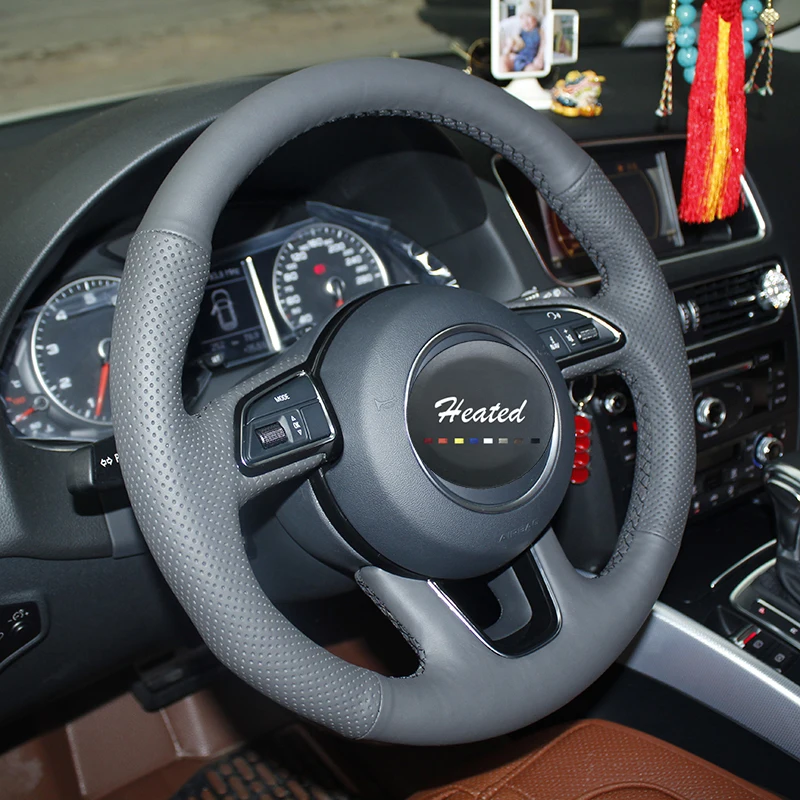 Car wheel steering cover for 2013 2014 2015 Audi Q3 Q5 capa para volante braid on the | Steering Covers