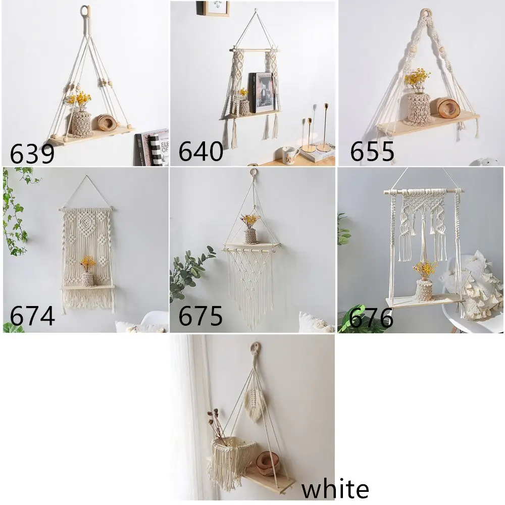 Настенная вешалка ручной работы с кисточками из макраме в стиле бохо | Дом и сад
