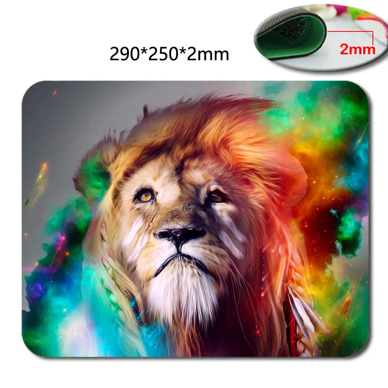 

Mairuige Customized Colorful Lion Rectangular Mouse Pad, The Size Is 220mm * 180mm * 2mm or 29MM * 25MM * 2Mm