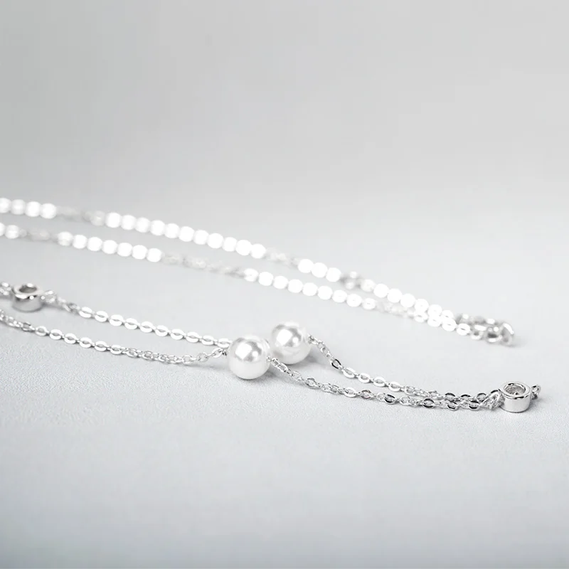 Funmor ожерелье из пресноводного жемчуга циркониевая цепочка ювелирные изделия для