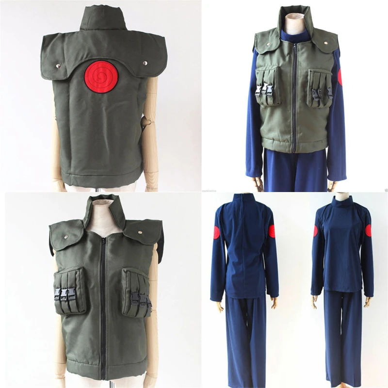 Горячая Распродажа аниме Hatake Kakashi Косплей Hokage жилет Топ Брюки парик повязка на