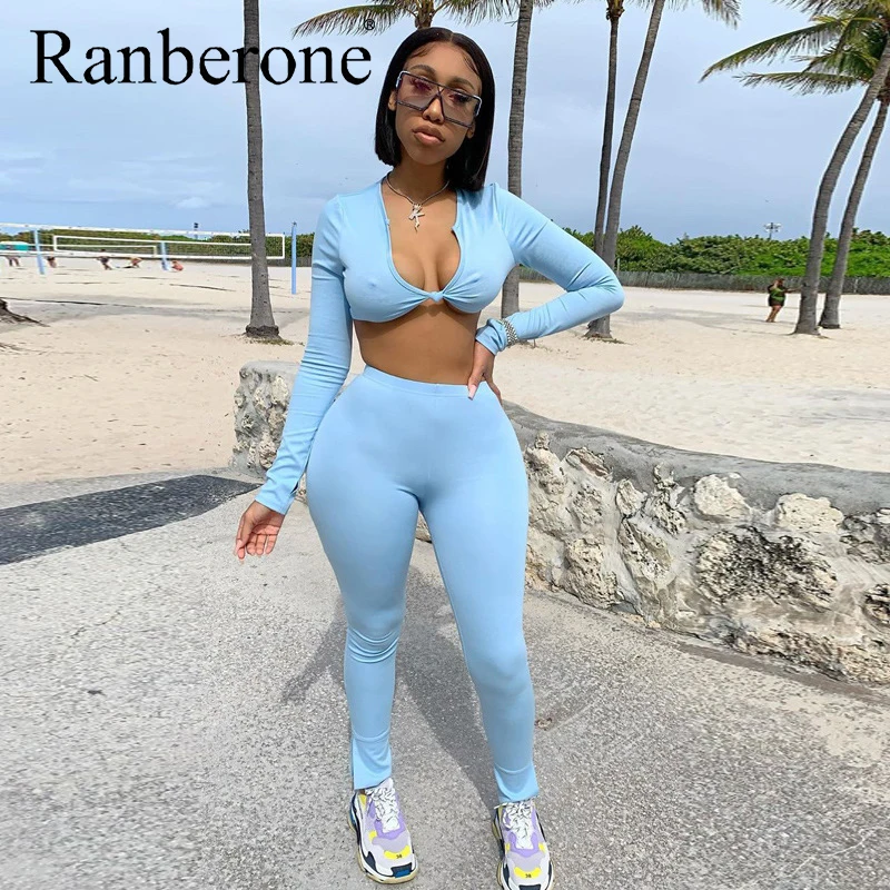 Женский комплект из 2 предметов для йоги с v образным вырезом низким спортивный