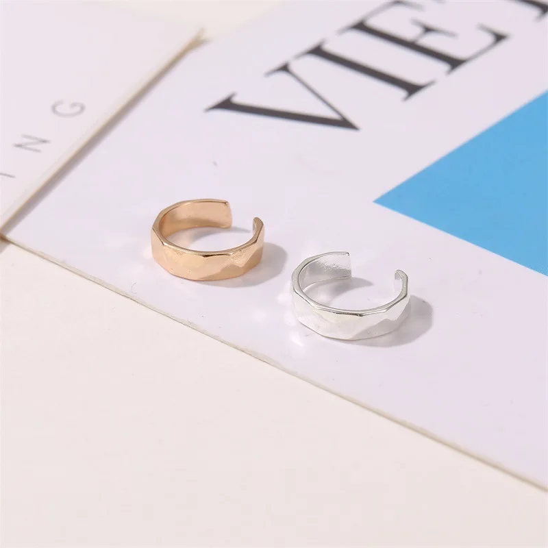 Женские винтажные геометрические клипсы в стиле панк с кристаллами