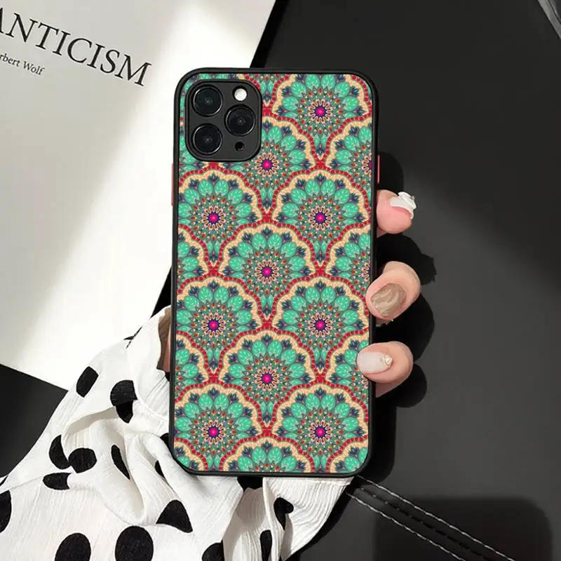 

African style fabric print Phone Case matte transparent For iphone 7 8 11 12 plus mini x xs xr pro max cover