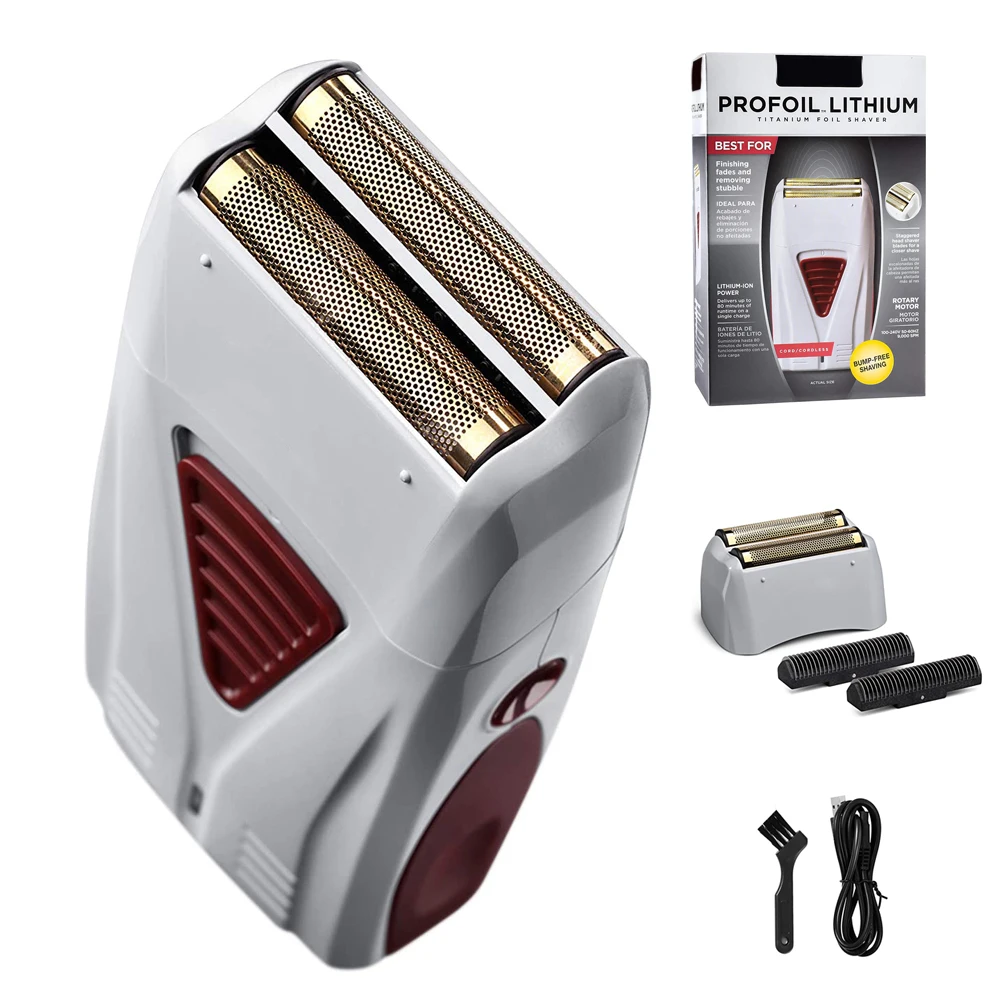 Беспроводная металлическая электробритва с двойной фольгой профессиональный